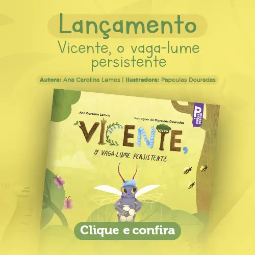 Banner de lançamento do livro Vicente, o vaga-lume persistente