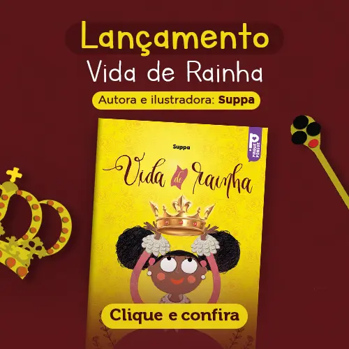 Banner de lançamento do livro Vida de Rainha