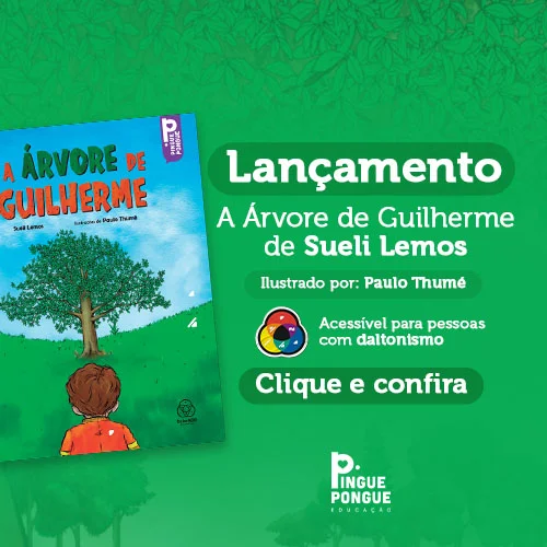 Banner de lançamento do livro A Árvore de Guilherme